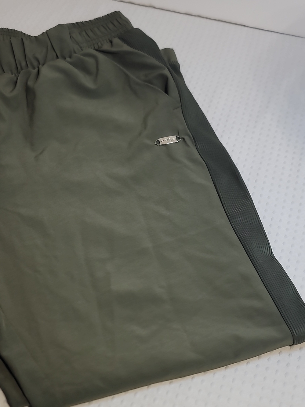 bebe Sport Olive Green Pants with Silver Logo Plate
